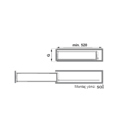 Hafele Neva Plus Şişelik 150mm Sol Yönlü Antrasit Renk