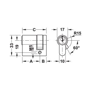 Hafele Yarım Barel 60x10mm Mat Nikel Renk