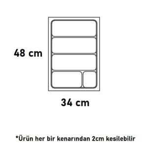 Hafele Smart Çatal Kaşıklık Gümüş Renk, 34x48cm