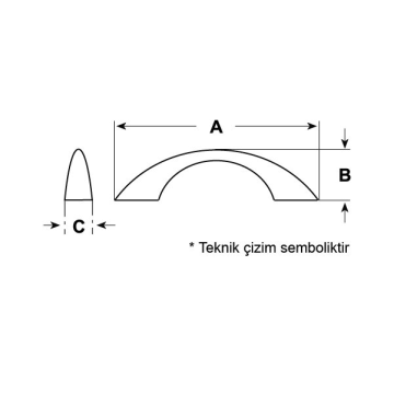 Hafele Mobilya Kulpu Koge 128mm Gümüş