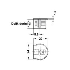 Hafele Rafix 20 Gövde Nikel Kaplama 19Mm