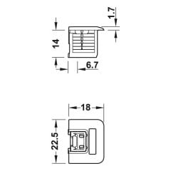 Hafele Rafix 20 Tab S Gövde Gri 19Mm