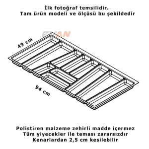 Hafele Trend II Çatal Kaşıklık Antrasit Renk, 94x49cm