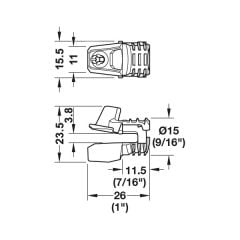Hafele Rpc S 15/25 Arka Panel Bağlantı Elemanı Beyaz