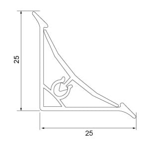 Hafele Tezgah Süpürgelik İç Bükey 400cm, Gri