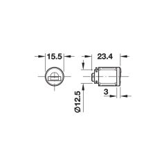Hafele Sürgülü Kilit Çelik Nikel Kpl.15Mm