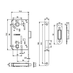 Hafele Manyetik Kilit Banyo Tipi (WC) 50/18mm Parlak Krom