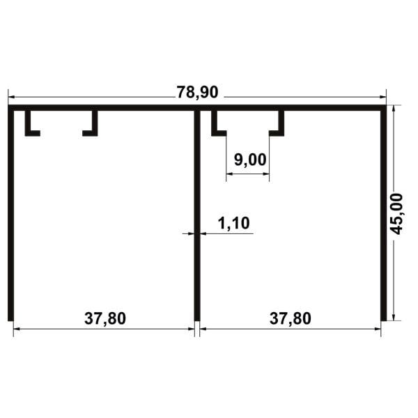 Hafele Multisoft 60 Üst Ray Alü. Eloksal 2.7m