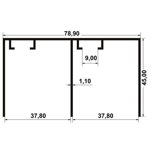 Hafele Multisoft 60 Üst Ray Alü. Ham 2.7m