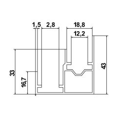 Hafele Prime 90 Alt Ray Alü. Eloksal 2.5m