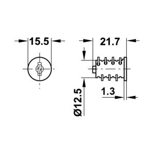 Hafele Symo Silindir Göbeği HS 3 SH 1451-1500 (50 Adet)