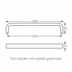 Hafele Mobilya Kulpu Umberto III 320mm Paslanmaz Çelik