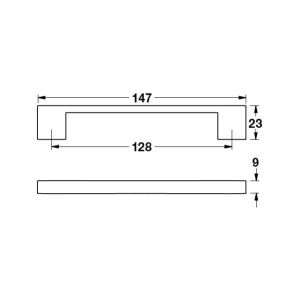 Hafele Mobilya Kulpu Han 128mm Mat Siyah