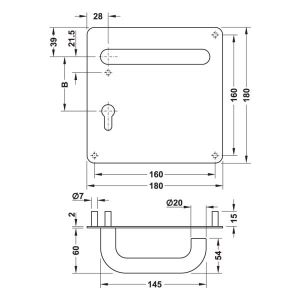 Hafele Çekme Kol Roland-Plate Barelli Kol Seti Mat Paslanmaz Çelik