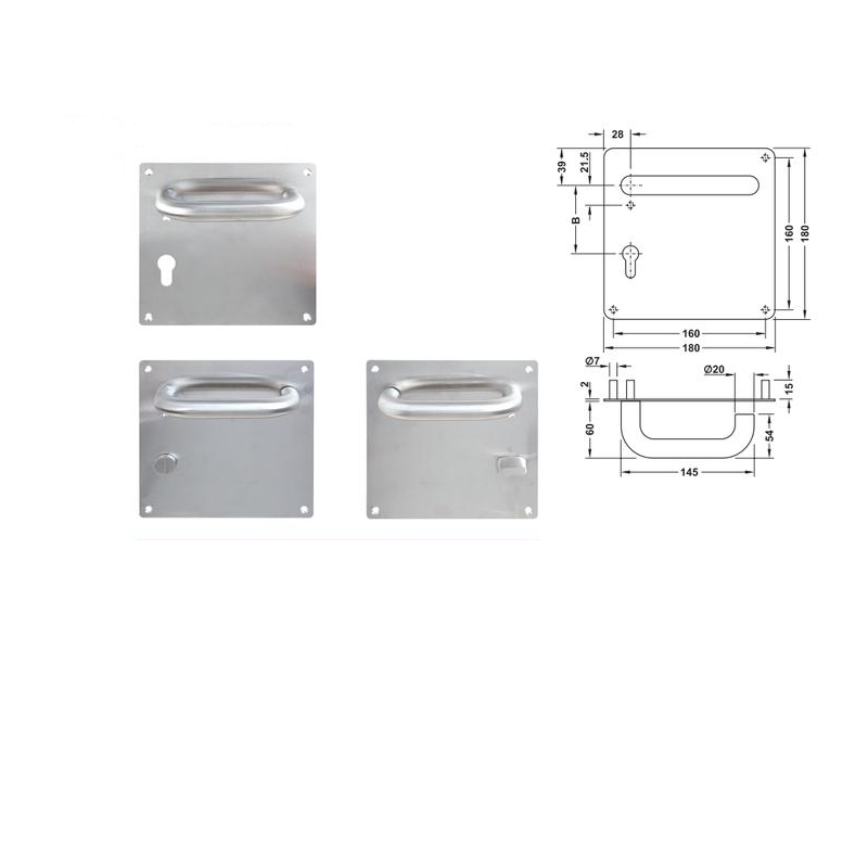 Hafele Kapı Kolu Seti Roland Plate WC Kol Seti Sol Paslanmaz Çelik