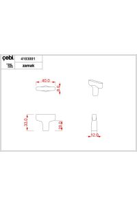 Çebi Kulp A1103 160mm-320mm-016mm Siyah - DÜĞME