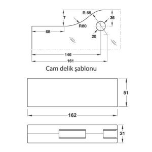 Hafele Kilit Karşılığı Paslanmaz Çelik Parlak