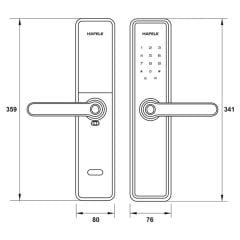 Hafele DL7600 Elektronik Kapı Kilidi, Siyah