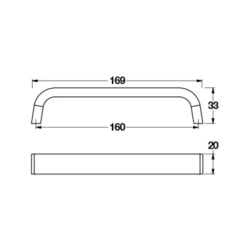 Hafele Mobilya Kulpu Marcello3 160mm Paslanmaz Çelik