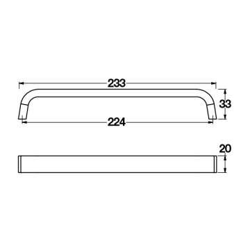 Hafele Mobilya Kulpu Marcello3 224mm Paslanmaz Çelik
