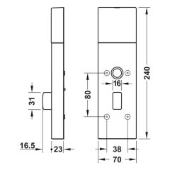 Hafele DT7 U İç Modül Mandallı Mat Paslanmaz Çelik Renk