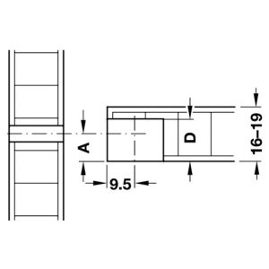 Hafele Rafix20 Gövde 16mm (100 Adet), Siyah