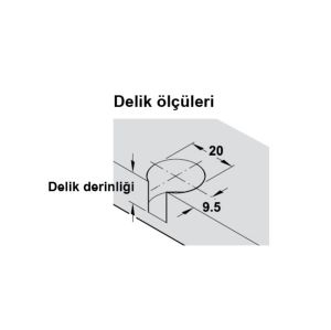 Hafele Rafix20 Gövde 16mm (100 Adet), Nikel