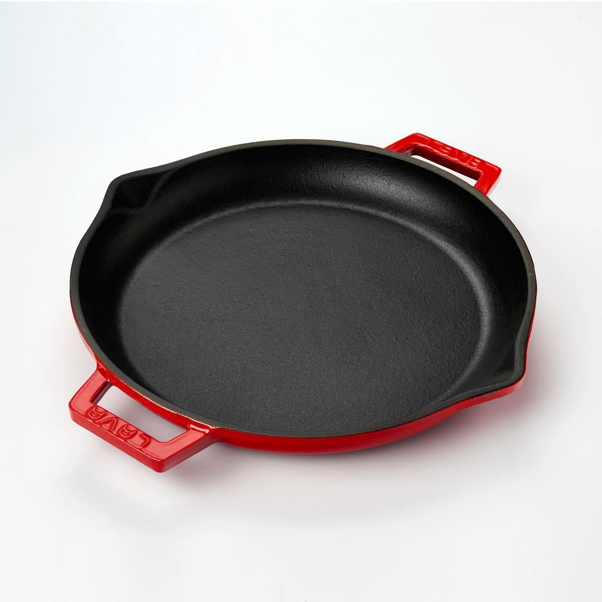 LAVA YUVARLAK IZGARA TAVA ÇAP 30 CM KIRMIZI