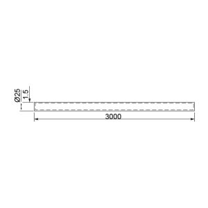 Hafele Taşıyıcı Boru 3000mm Mat Paslanmaz Çelik Renk
