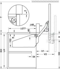 Hafele FREE UP Gövdesi 38-50cm/2-3,8kg