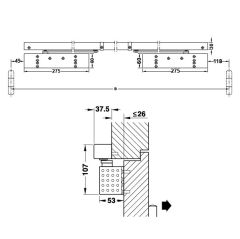 Hafele Kapak Seti GSR-EMR2/V/BG Gümüş Renk