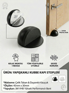 lerondesign Yapışma Kap Tamponu Stopper Yapışkanlı Kapı Kolu Stoperi Tamponu Kapı Stopu Durdurucu Tutucu