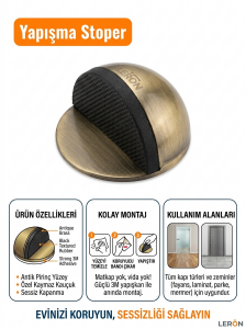 lerondesign Yapışma Kapı Tamponu Stopper Yapışkanlı Kapı Kolu Stoperi Tamponu Kapı Stopu Durdurucu Tutucu