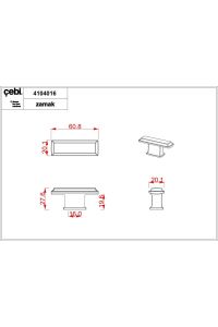 Çebi Kulp A1104 Antik-Antrasit  16-32CM ve Düğme Kulp Düğme