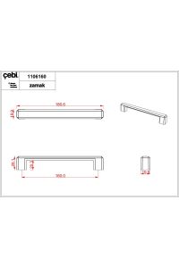 Çebi Kulp A1106 160mm-320mm-016mm Antrasit - 160MM