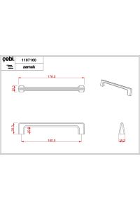 Çebi Kulp A1107 160mm-320mm-016mm Antik Sarı - 160MM