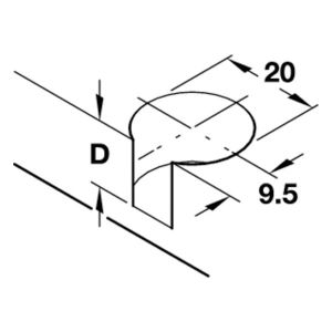 Hafele Rafix20 Tab Gövde 16mm (100 Adet), Beyaz