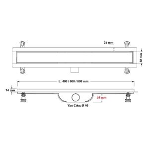 Hafele Flowline Duş Kanalı, 80cm