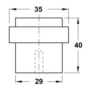 Hafele Kapı Stoperi Zemine Monte Vidalı Mat Siyah 29X40Mm