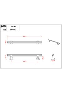 Çebi Kulp A1108 160mm-320mm-016mm İnox - 160MM