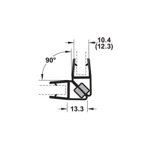 Hafele Mıknatıslı Cam Kapı Fitili 90 Derece 8-10/2500mm