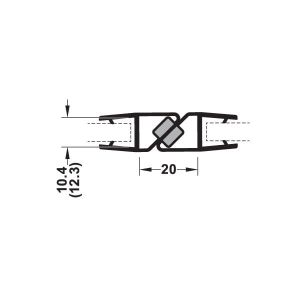 Hafele Mıknatıslı Cam Kapı Fitili 180 Derece 10-12/2500mm