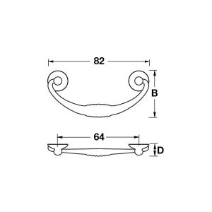 Hafele Sarkaç Kulp Drop 96mm Antik Bronz