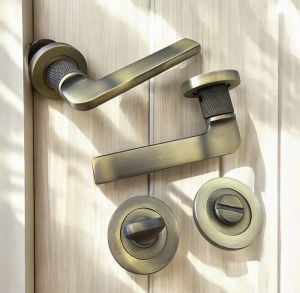 Kapı Kolu Antik Sarı ODA-WC Rozetli Hisar Kapı Kolu Noktalı