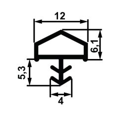 Hafele F05 Ortadan Basan Çatı Tipi Kapı Fitili 10mm, Meşe Renk