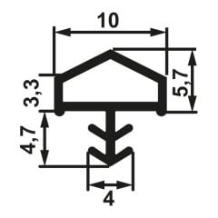 Hafele F03 Ortadan Basan Çatı Tipi Kapı Fitili 10mm, Şeffaf Renk