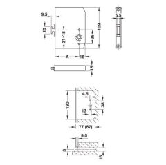 Hafele Ekstra Güvenlik Kilidi 65/10mm Gümüş Renk