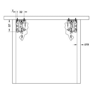 Hafele Gizli Ray Tam Açılım Bas-Aç Matrix Um A30 400mm Galvaniz
