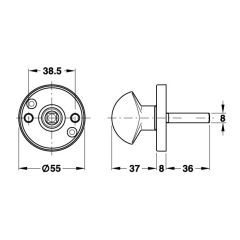 Hafele Emniyet Mandalı 8mm Mat Paslanmaz Çelik Renk