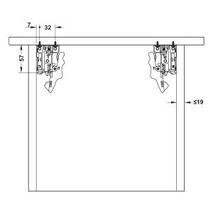 Hafele Gizli Ray Tam Açılım Bas-Aç Matrix Um A30 500mm Galvaniz